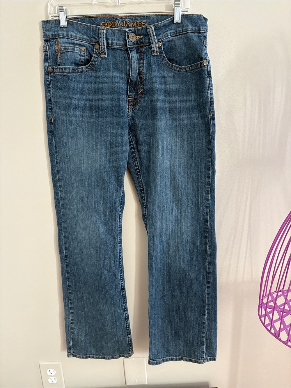 Cody James Men's Straight Leg Jeans in Mid Blue